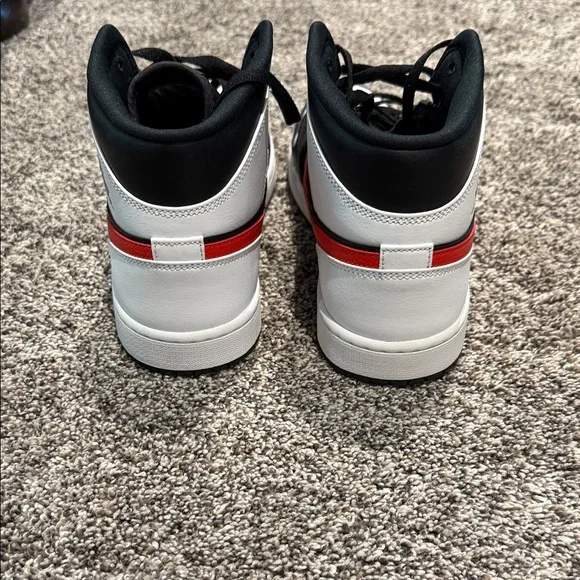 Jordan Men's Black, Red, and White Sneakers - Picture 4 of 5